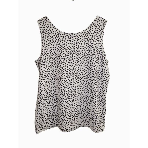 Chico's Black & White Dot Tank Top Sz 2 Sz L - Picture 3 of 3